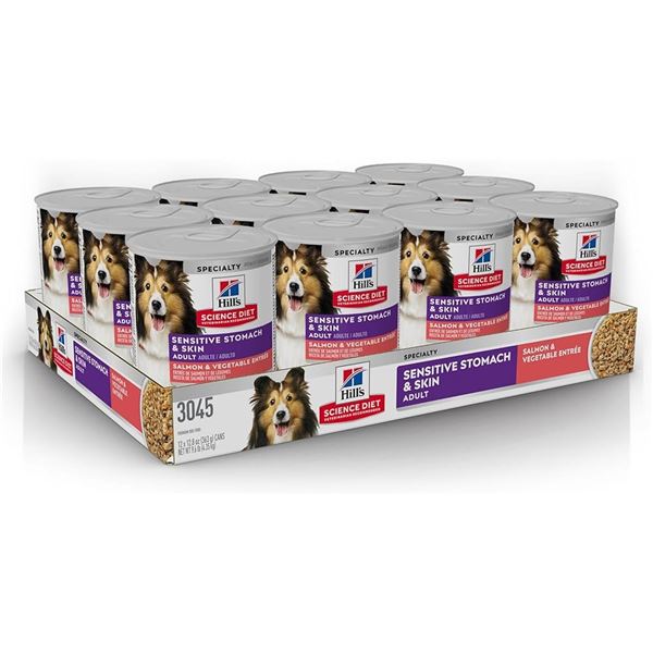 NEW 12 X 363G HILLS SALMON & VEG DOG FOOD