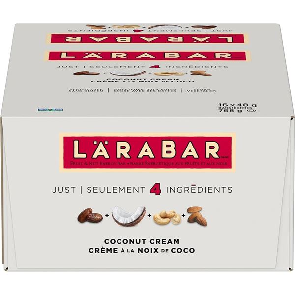 NEW 16 X 48 G LARABAR COCONUT CREAM