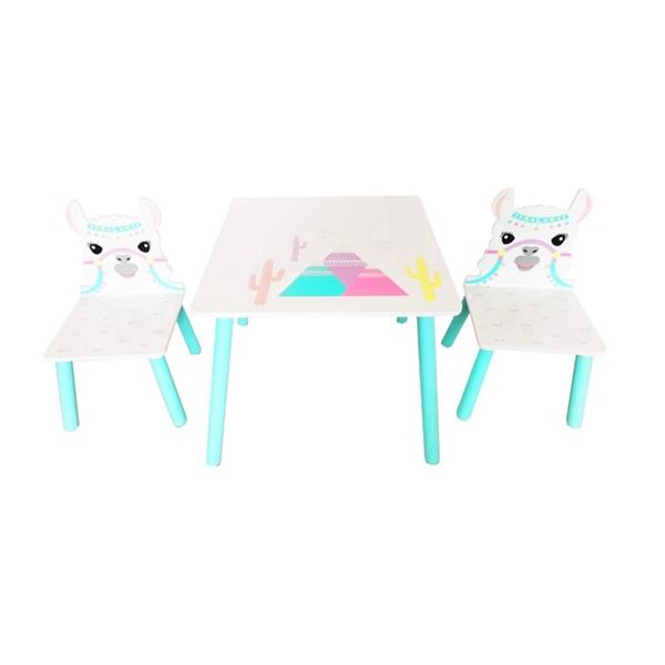 NEW DANAWARES LLAMA SQUARE TABLE WITH 2 CHAIRS