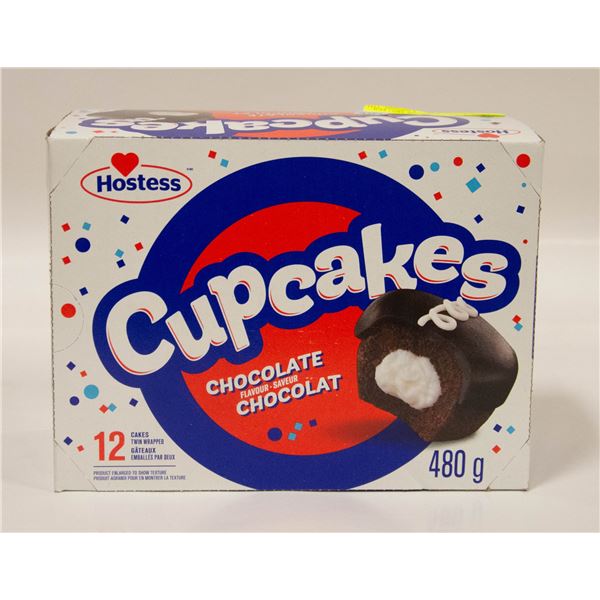12 HOSTESS CUPCAKES - CHOCOLATE FLAVOUR 480G PER