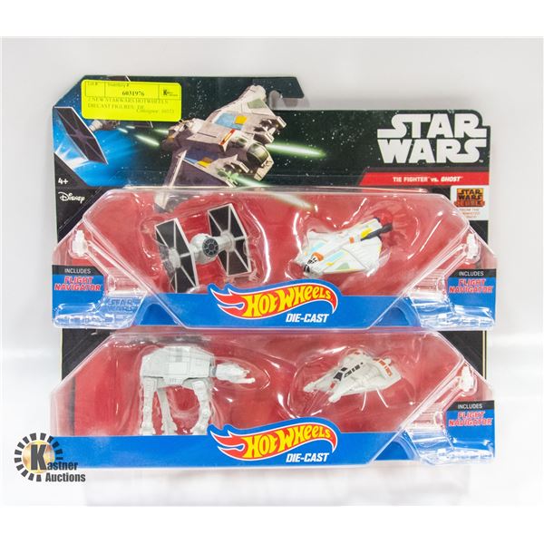 2 NEW STARWARS HOTWHEELS DIECAST FIGURES: TIE