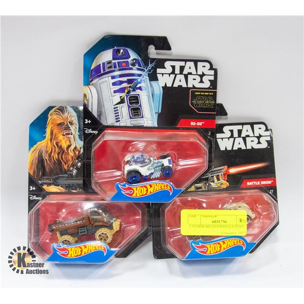 3 STARWARS HOTWHEELS TOYS