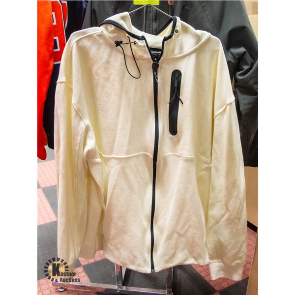 OFF-WHITE & BLACK TRIM ZIPPERED JACKET -