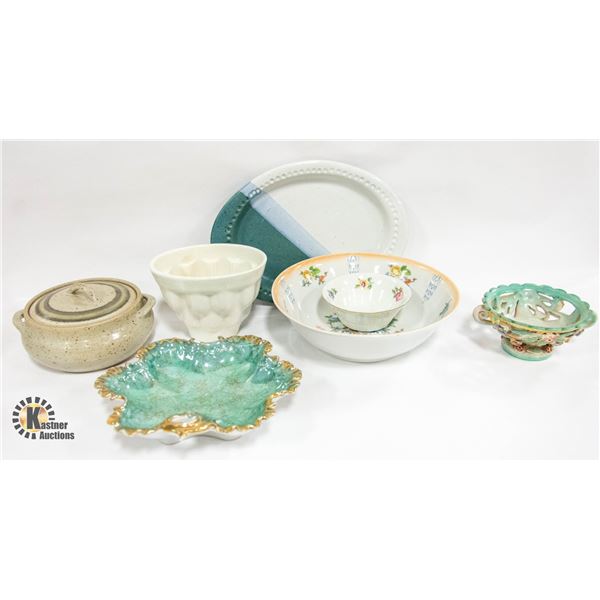 COLLECTION OF FINE POTTERY JELLY MOLD