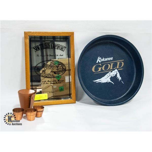 VINTAGE BARWARE WITH TRAVEL SHOT GLASSES
