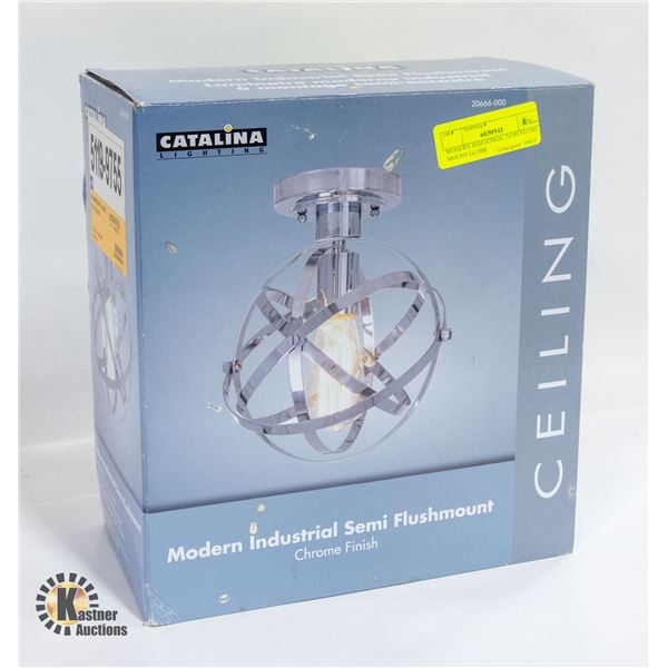 MODERN INDUSTRIAL SEMI FLUSH MOUNT GLOBE