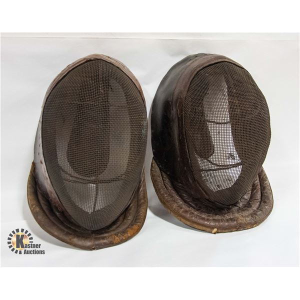 PAIR OF ANTIQUE FENCING MASKS