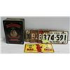Image 1 : ESTATE LICENSE PLATES & LARGE JACK DANIELS TIN