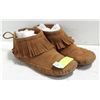 Image 1 : SIZE 6.5 BROWN FRINGE MOCASSINS-ESTATE