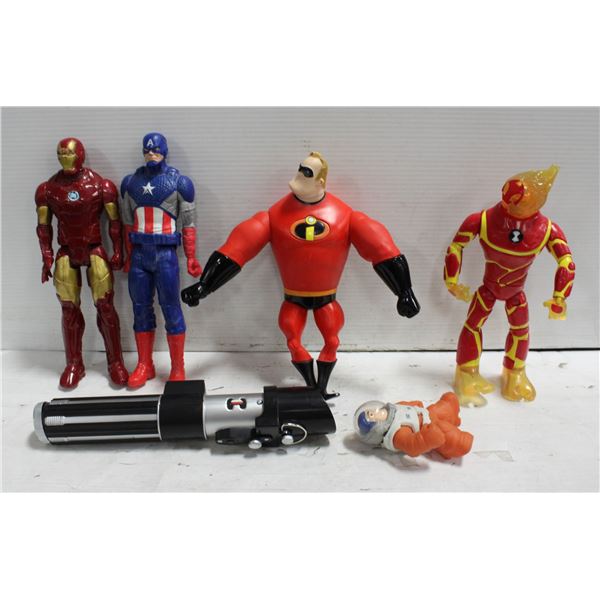 ESTATE STAR WARS LIGHT SABRE, & SUPER HEROES ALL