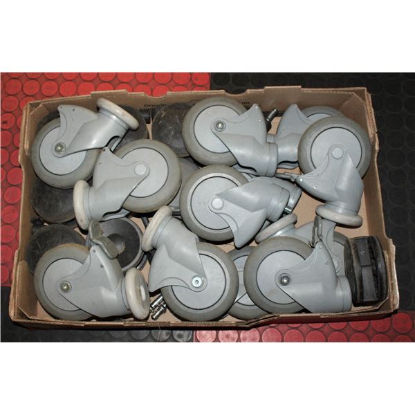 TRAY OF ASSORTED CASTERS