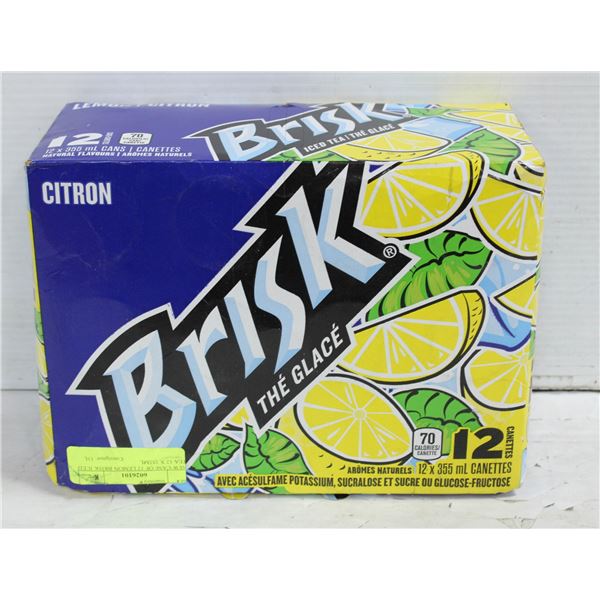 NEW CASE OF 12 LEMON BRISK ICED TEA 12 X 355ML