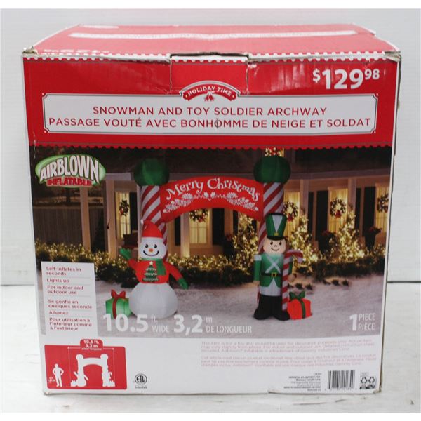 HOLIDAY TIME 10.5FT SNOWMAN & TOY SOLIDER ARCHWAY