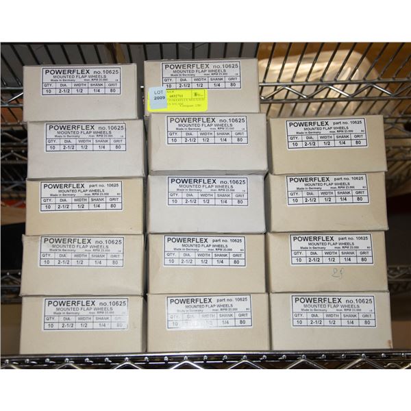 14 CASES OF POWERFLEX MOUNTED FLAP WHEELS 10/CASE