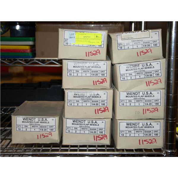 9 CASES OF POWERFLEX MOUNTED FLAP WHEELS 10/CASE