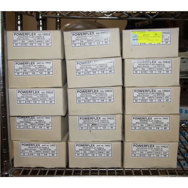 15 CASES OF POWERFLEX MOUNTED FLAP WHEELS 10/CASE