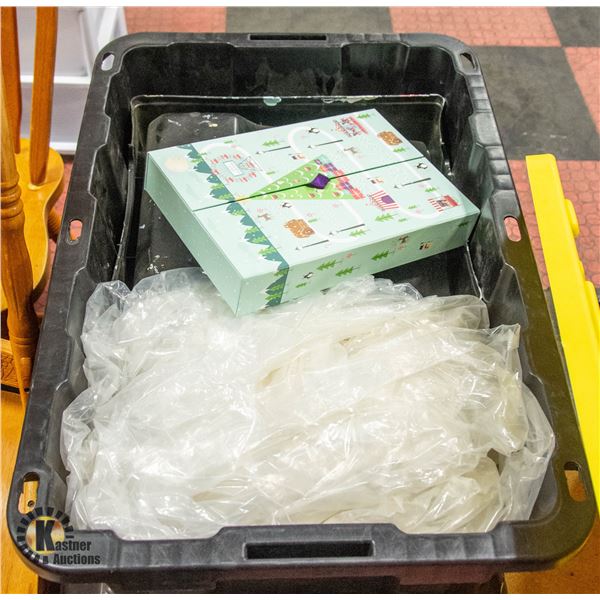TOTE OF PAINTING SUPPLIES