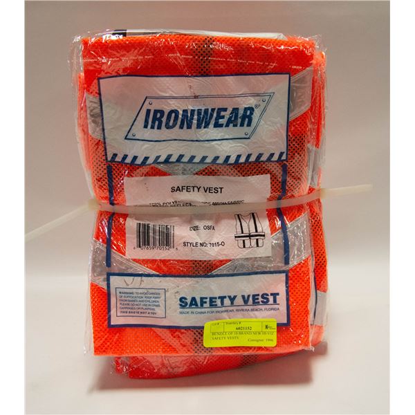 BUNDLE OF 10 BRAND NEW HI-VIZ SAFETY VESTS