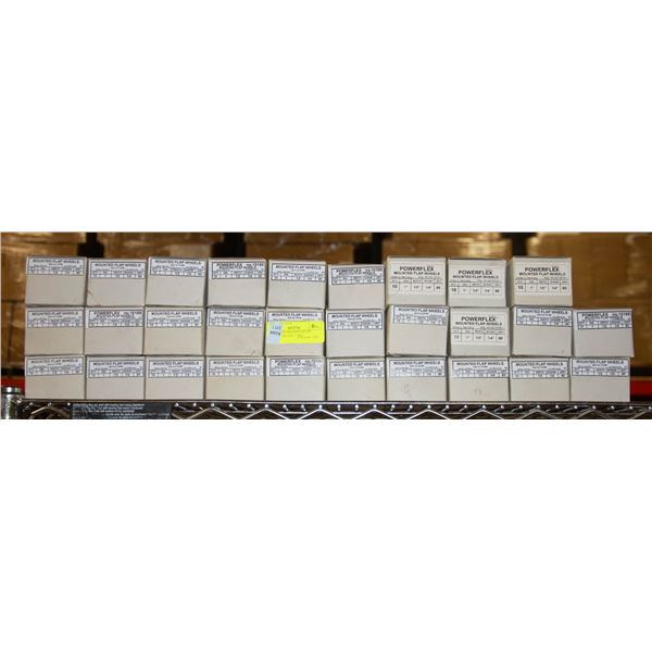 29 CASES OF MOUNTED FLAP WHEELS 10/CASE 1" DIA
