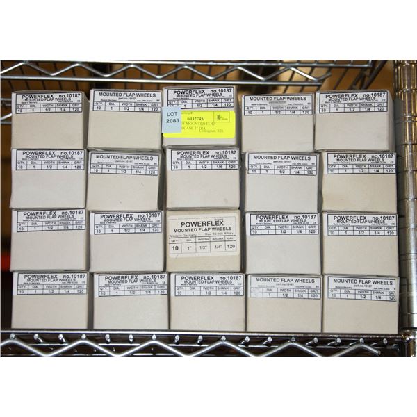 20 CASES OF MOUNTED FLAP WHEELS 10/CASE 1" DIA