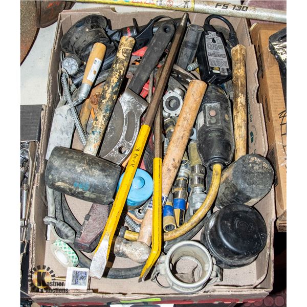 TRAY OF SHOP TOOLS