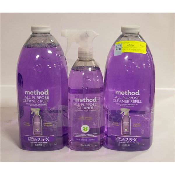 NEW 3 BOTTLES METHOD LAVENDERS 4L & SPRAY 828ML