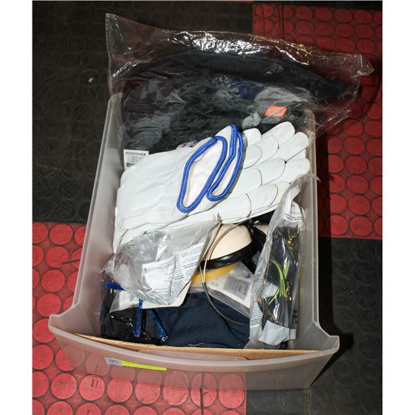 LOT OF NEW SAFETY GLASSES GLOVES ETC