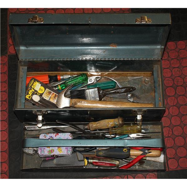 METAL TOOL BOX WITH TOOLS