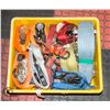Image 1 : YELLOW TRAY OF ASSORTED RATCHET STRAPS