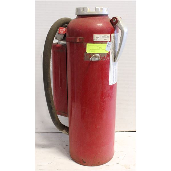 LARGE FIRE EXTINGUISHER, FULLY CHARGED.