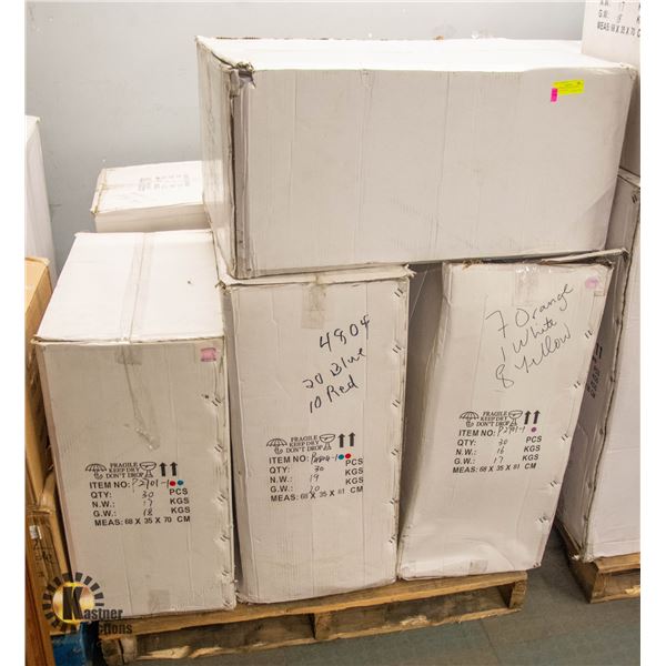 PALLET WITH VARIOUS BOXES FILLED LANTERN