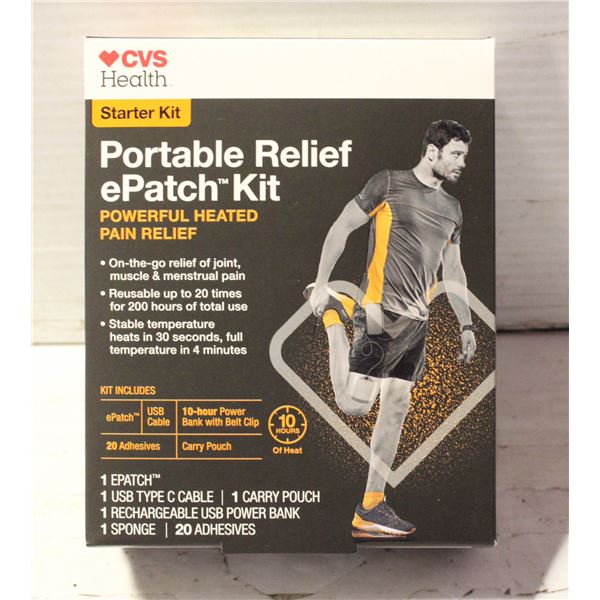 BRAND NEW CVS HEALTH PORTABLE RELIEF EPATCH KIT