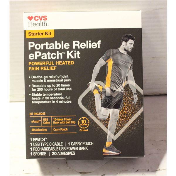 BRAND NEW CVS HEALTH PORTABLE RELIEF EPATCH KIT