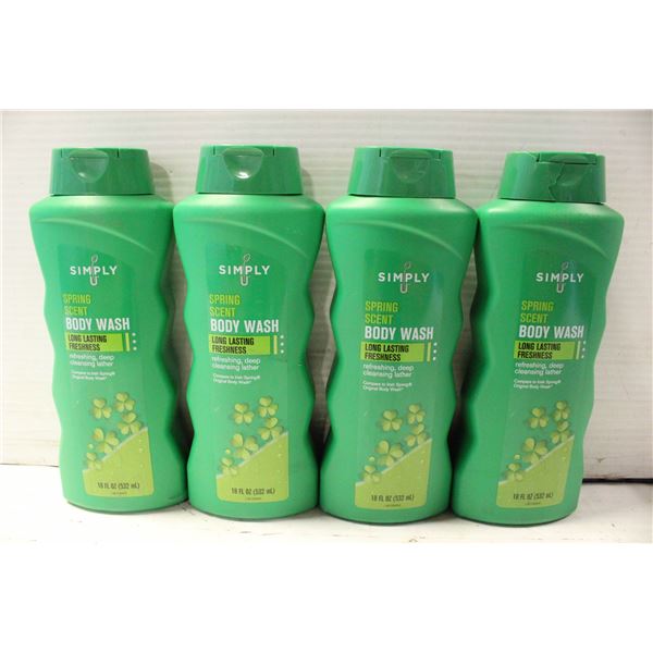 NEW CASE OF SIMPLY U SPRING SCENT BODY WASH