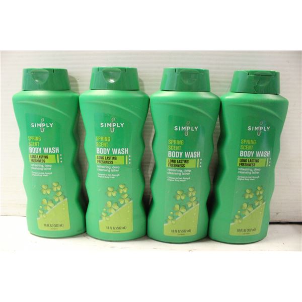 NEW CASE OF SIMPLY U SPRING SCENT BODY WASH