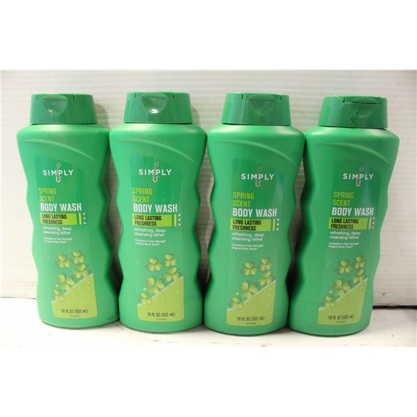NEW CASE OF SIMPLY U SPRING SCENT BODY WASH