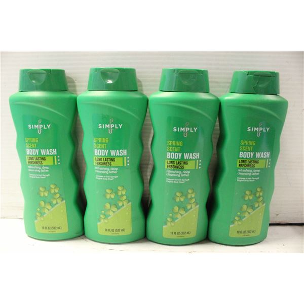 NEW CASE OF SIMPLY U SPRING SCENT BODY WASH