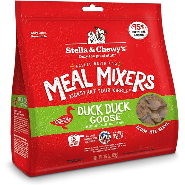 NEW 2 X 3.5 OZ STELLA AND CHEWYS MEAL MIXERS