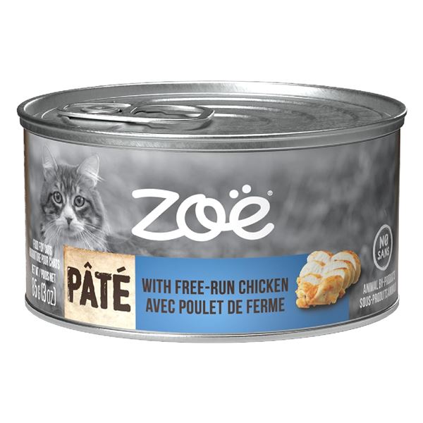 5 X 85G ZOE PATE SOFT CAT FOOD W/ FREE RUN CHICKEN