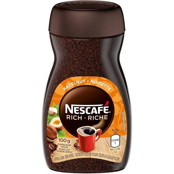 3 NEW NESCAFE HAZELNUT RICH INSTANT COFFEE