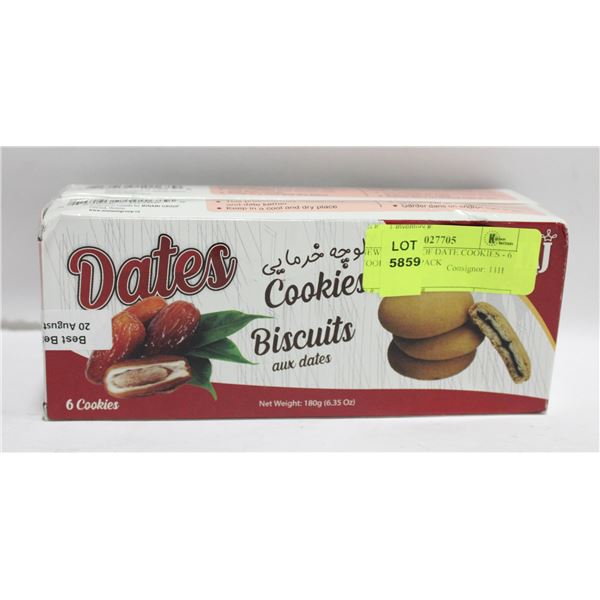 NEW 2 BOXES OF DATE COOKIES - 6 COOKIES PER PACK