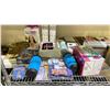 Image 2 : SHELF OF ASSORTED ITEMS INCLUDING; FLATWARE SET, LED LANTERN, SAFETY GOGGLES & MORE