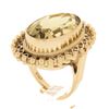 Image 8 : Vintage 18k Gold Milgrain Bezel Oval Citrine Open Work Beaded Large Platter Ring