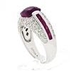 Image 8 : Sonia B. 18k Gold Cushion Pink Tourmaline Solitaire Spinel & Diamond Band Ring