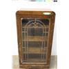 Image 1 : * Antique Waterfall Glass Door Cabinet - 45" x 23" x 10" - as is
