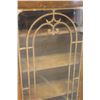 Image 3 : * Antique Waterfall Glass Door Cabinet - 45" x 23" x 10" - as is