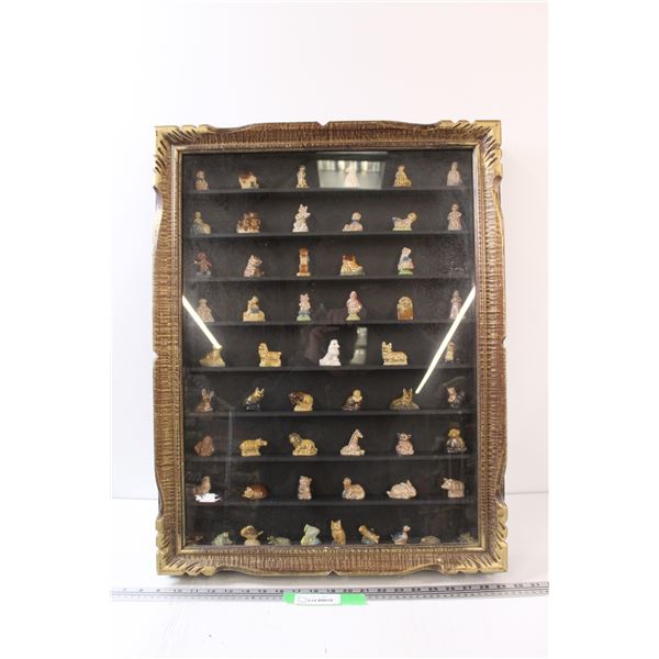 * Red Rose Tea Figurines Cabinet w/ 50 Figurines - 21" x 27" x 4"
