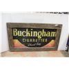 Image 1 : * Buckingham Cigarette's Metal & Wood Sign - 37" x 64"