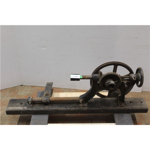 * Antique Cast Iron Wall Mount Press Drill - 43" Long