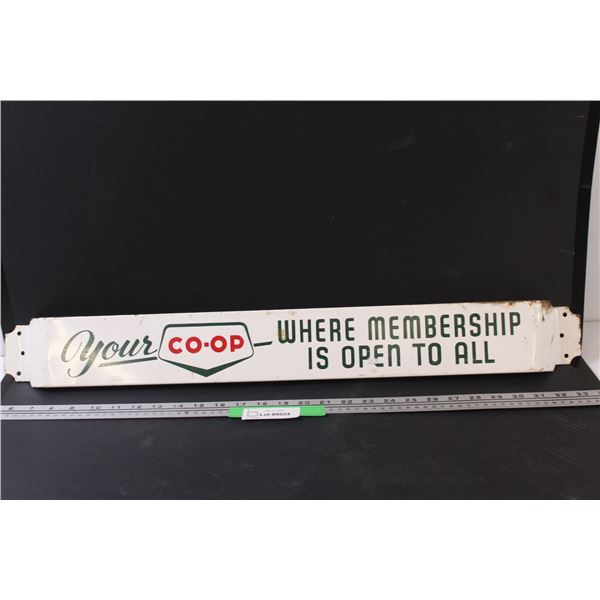 Vintage Co-op Metal Door Push - 29" x 4"